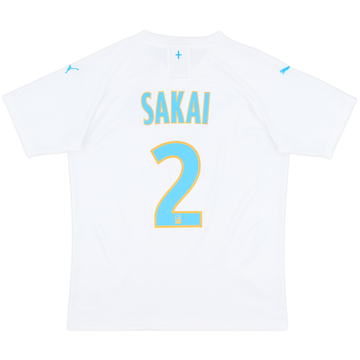 2019-20 Olympique Marseille Home Shirt Sakai #2 - 9/10 - (M)