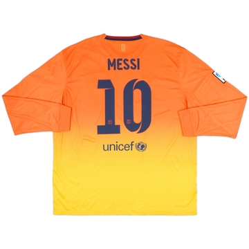 2012-13 Barcelona Away L/S Shirt Messi #10 (XXL)