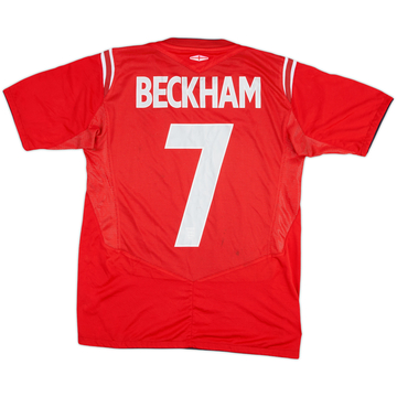 2004-06 England Away Shirt Beckham #7 - 5/10 - (XL.Boys)