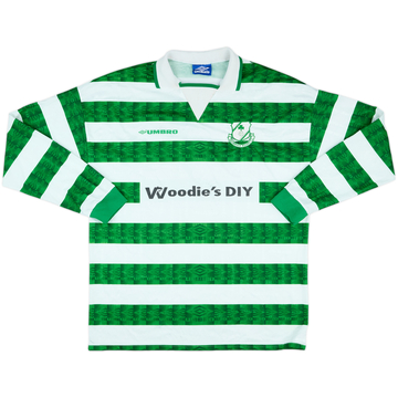 1998-99 Shamrock Rovers Match Issue Home L/S Shirt #12