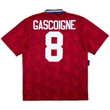1993-95 England Away Shirt Gascoigne #8 - 8/10 - (L)
