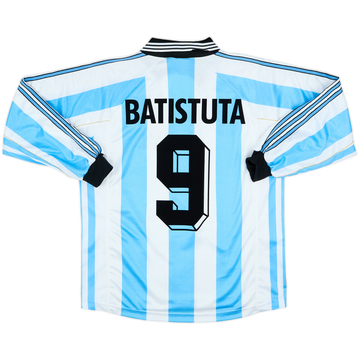 1998-99 Argentina Home L/S Shirt Batistuta #9 - 9/10 - (S)