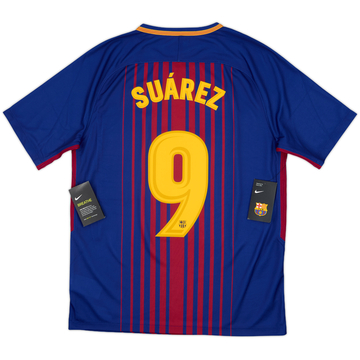 2017-18 Barcelona Home Shirt Suarez #9 (M)