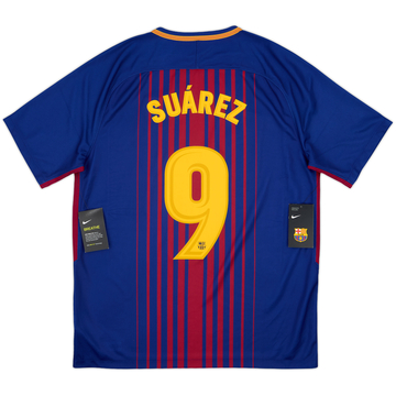 2017-18 Barcelona Home Shirt Suarez #9 (L)