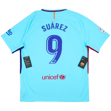 2017-18 Barcelona Away Shirt Suarez #9 (XL)