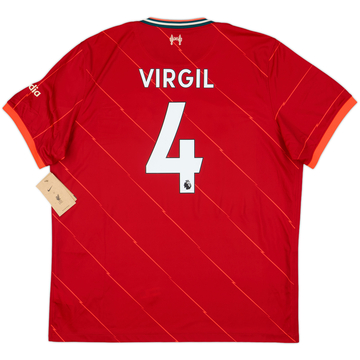 2021-22 Liverpool Home Shirt Virgil #4 (XXL)