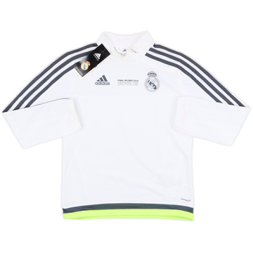 2015-16 Real Madrid Champions League Final adidas 1/4 Zip Sweat Top (S.Boys)