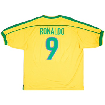 1998-00 Brazil Home Shirt Ronaldo #9 - 7/10 - (XL)