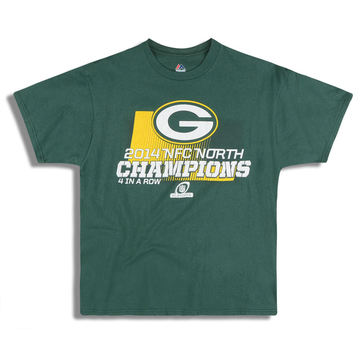 2014 Green Bay Packers NFC North Champions Majestic Graphic Tee L