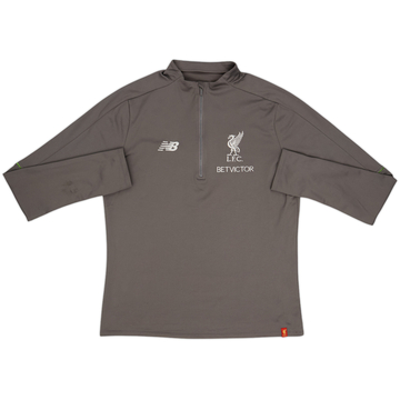 2017-18 Liverpool New Balance 1/4 Zip Training Top - 8/10 - (L)