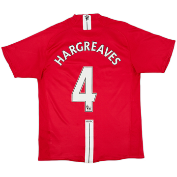 2007-09 Manchester United Home Shirt Hargreaves #4 - 6/10 - (M)