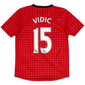 2012-13 Manchester United Home Shirt Vidic #15 - 6/10 - (XL.Boys)