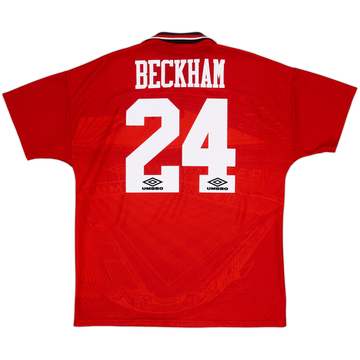 1994-96 Manchester United Home Shirt Beckham #24 - 8/10 - (XL)