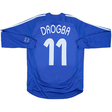 2006-08 Chelsea Home L/S Shirt Drogba #11 - 7/10 - (M)