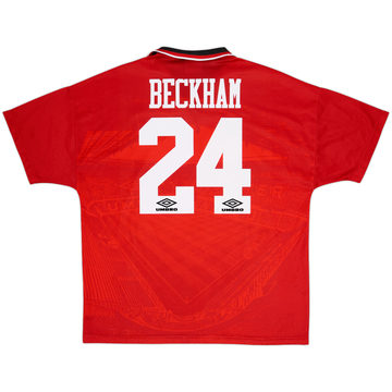 1994-96 Manchester United Home Shirt Beckham #24 - 8/10 - (XL)