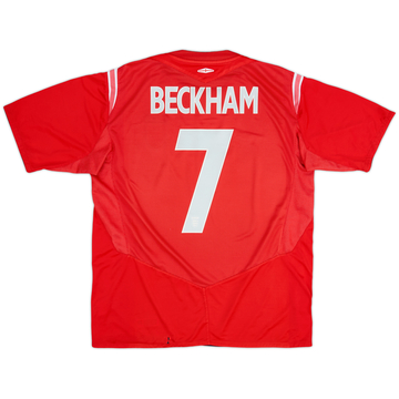 2004-06 England Away Shirt Beckham #7 - 4/10 - (XL)