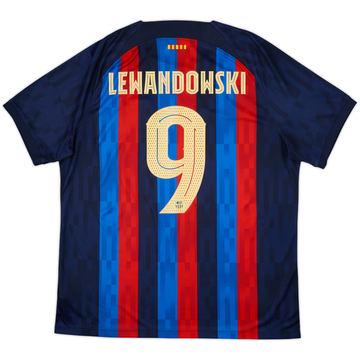 2022-23 Barcelona Home Shirt Lewandowski #9 - 10/10 - (XL)