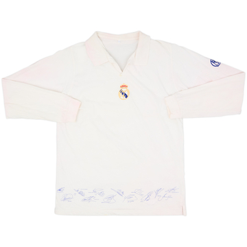 2002-03 Real Madrid 'Signed' Cotton L/S Shirt - 5/10 - (L)
