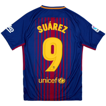 2017-18 Barcelona Home Shirt Suarez #9 - 8/10 - (S)