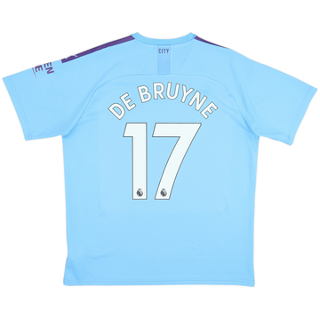 2019-20 Manchester City Home Shirt De Bruyne #17 - 9/10 - (XL)