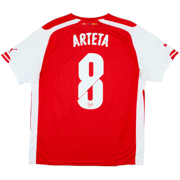 2014-15 Arsenal Home Shirt Arteta #8 - 8/10 - (L)