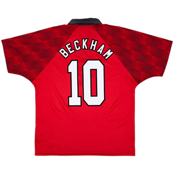 1996-98 Manchester United Home Shirt Beckham #10 - 8/10 - (L)