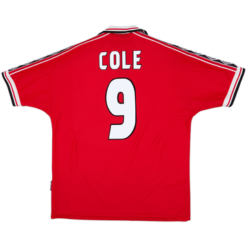 1998-00 Manchester United Home Shirt Cole #9 - 8/10 - (L)
