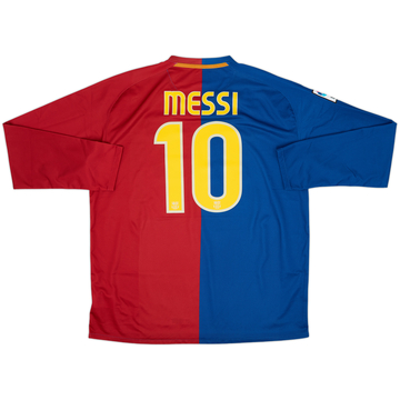 2008-09 Barcelona Home L/S Shirt Messi #10 - 8/10 - (XL)