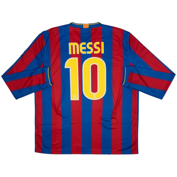 2009-10 Barcelona Home L/S Shirt Messi #10 - 10/10 - (XL)
