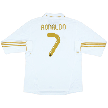 2011-12 Real Madrid Home L/S Shirt Ronaldo #7 - 8/10 - (XXL)