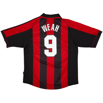 1998-00 AC Milan Home Shirt Weah #9 - 7/10 - (XL)