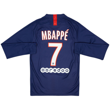 2019-20 Paris Saint-Germain Home L/S Shirt Mbappe #7 - 9/10 - (XS)