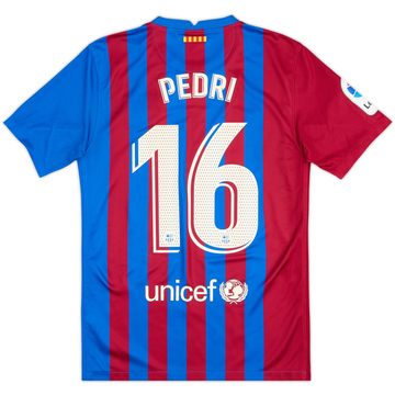 2021-22 Barcelona Home Shirt Pedri #16 - 10/10 - (S)