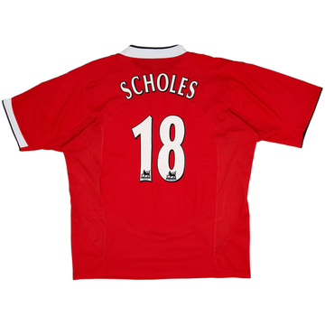2004-06 Manchester United Home Shirt Scholes #18 - 8/10 - (XXL)