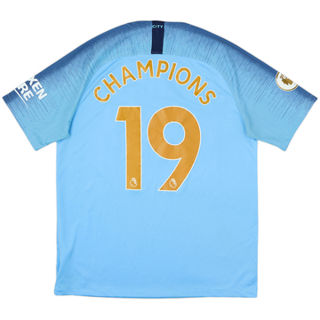 2018-19 Manchester City Home Shirt Champions #19 - 7/10 - (L)