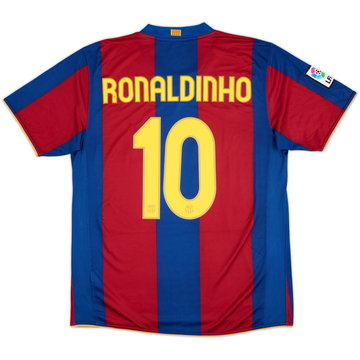 2007-08 Barcelona Home Shirt Ronaldinho #10 - 6/10 - (L)