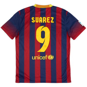 2013-14 Barcelona Home Shirt Suarez #9 - 6/10 - (M)