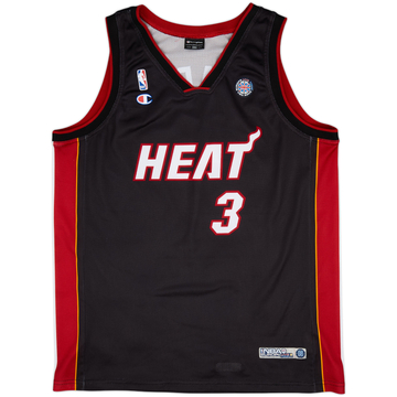 2008 Miami Heat Wade #3 Champion Europe Live Tour Away Jersey - 8/10 - (XXL)