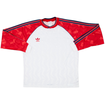 1990-92 adidas Template L/S Shirt - 9/10 - (L)
