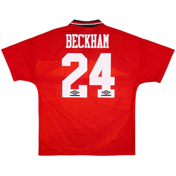 1994-96 Manchester United Home Shirt Beckham #24 - 9/10 - (L)