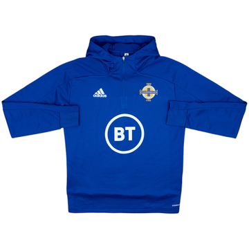 2019-20 Northern Ireland adidas Hooded 1/4 Zip Drill Top - 9/10 - (M)