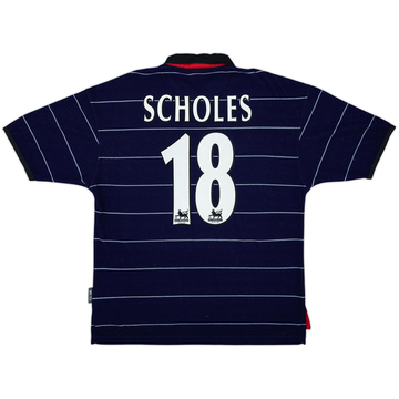1999-00 Manchester United Away Shirt Scholes #18 - 8/10 - (M)