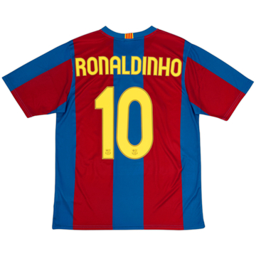 2007-08 Barcelona Basic Home Shirt Ronaldinho #10 - 6/10 - (M)