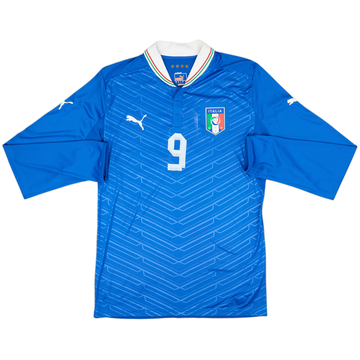 2012-13 Italy Player Issue Home L/S Shirt #9 - 5/10 - (L)