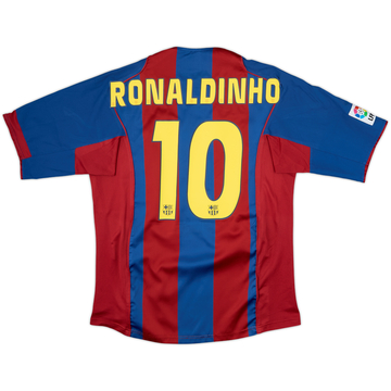 2004-05 Barcelona Home Shirt Ronaldinho #10 - 9/10 - (M)