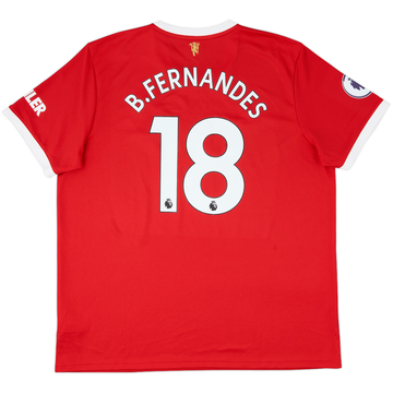 2021-22 Manchester United Home Shirt B.Fernandes #18 - 9/10 - (XXL)
