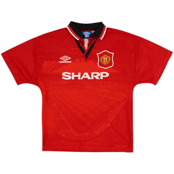 1994-96 Manchester United Home Shirt - 8/10 - (L.Boys)