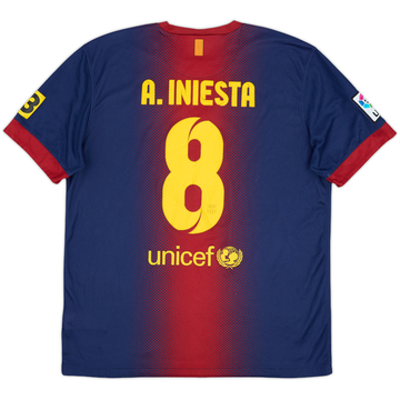 2012-13 Barcelona Home Shirt Iniesta #8 - 8/10 - (L)