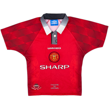 1996-98 Manchester United Home Shirt - 8/10 - (M.Boys)