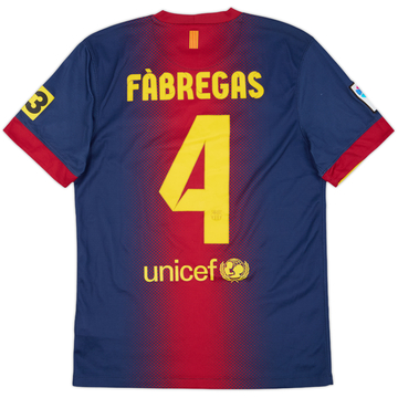 2012-13 Barcelona Home Shirt Fabregas #4 - 8/10 - (S)